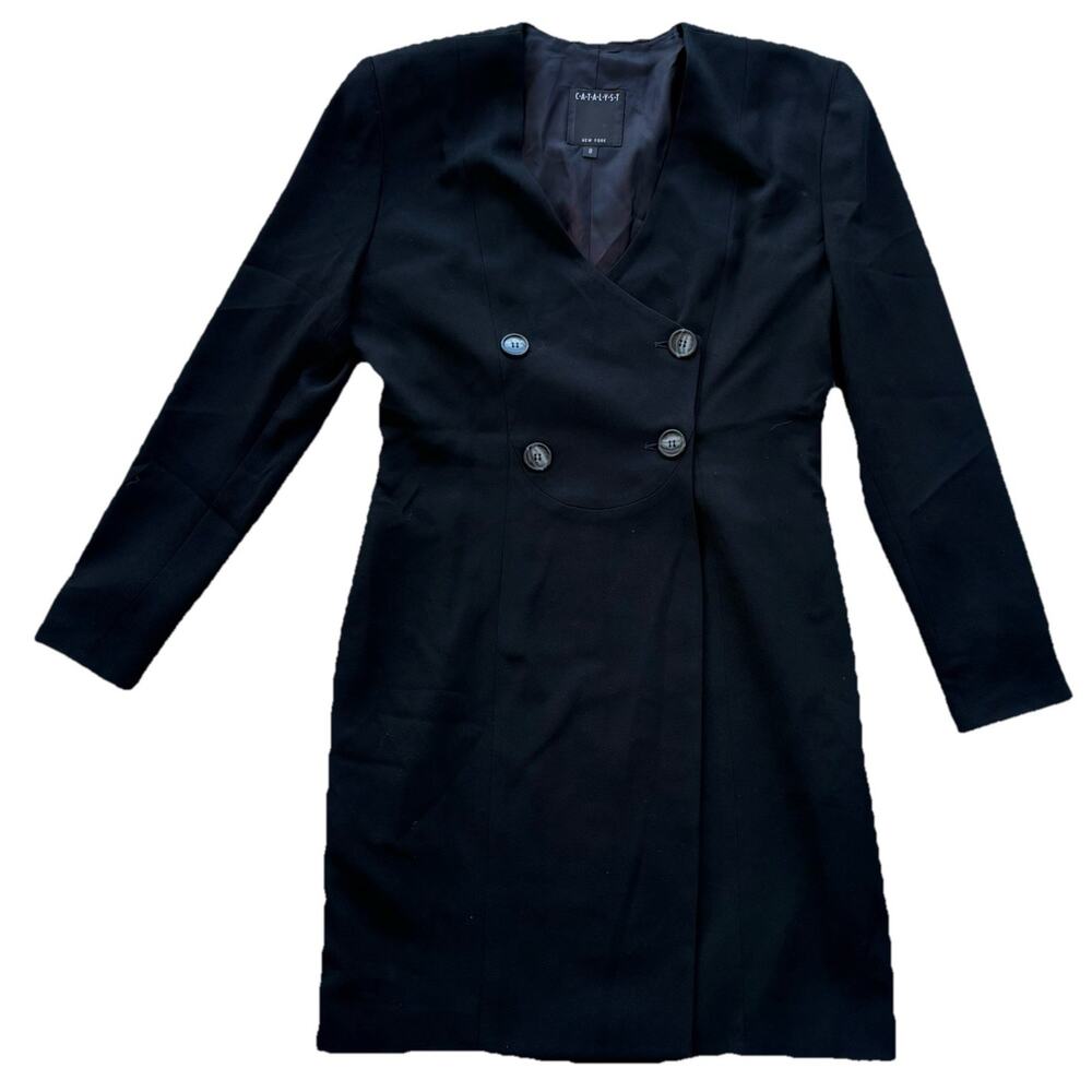 Catalyst Black Double Breasted Blazer Dress Women’s Size 8 Business Mini Classy